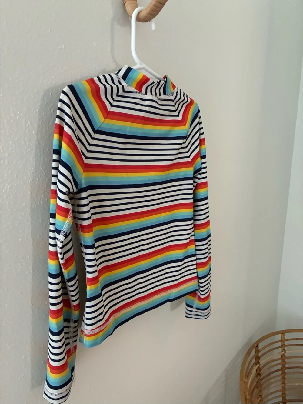 Hanna Andersson Striped Rainbow Rash Guard
